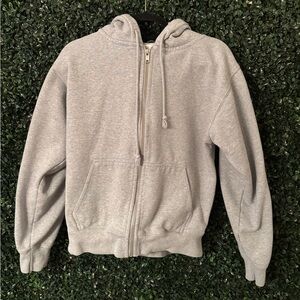 Brandy Melville Christy Hoodie Small Heavy Oversized Zip Coquette Cozy Pastel